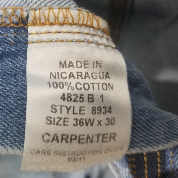 Light blue Saddlebred 36W x 30 men's carpenter jeans - Picture 3 of 6